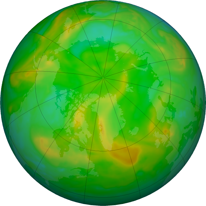 Arctic ozone map for 16 July 2024